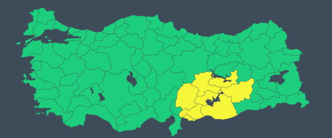 Deprem bölgesindeki 8 il için kuvvetli yağış uyarısı